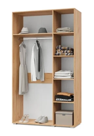 Шкаф трехстворчатый с зеркалом В31 Виора, Дуб золотой/графит 