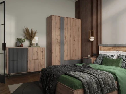 Комод Ливерпуль, вотан/графит софт  